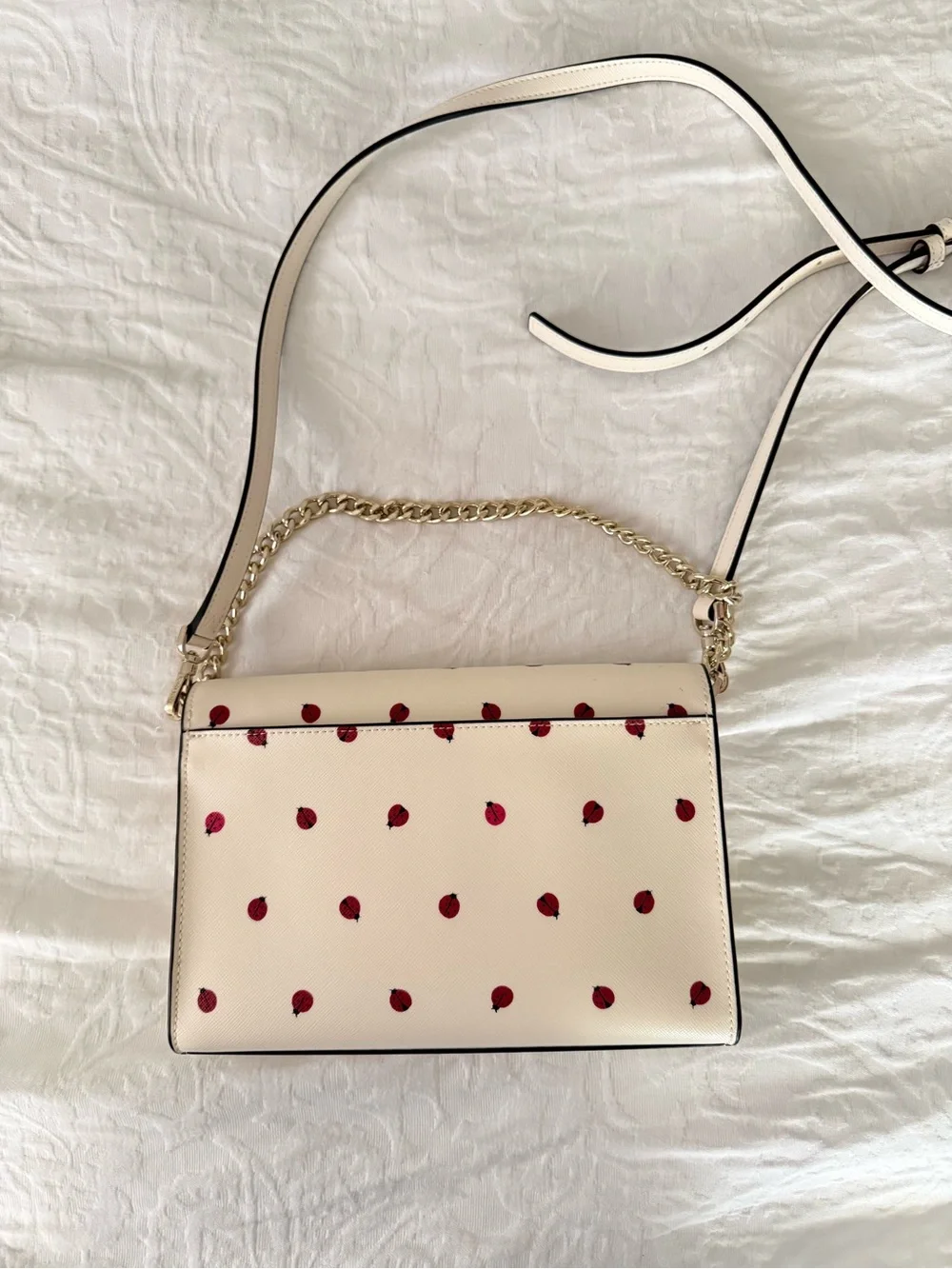 Kate Spade Cream Crossbody Bag with Ladybugs Print